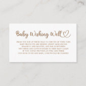 テディベア、ベビーベア、ベビーシャワー、願い事 エンクロージャーカード (正面)