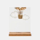 テディベア，ベージュバルーン，ベビーシャワーモモモモザバー アクリルサイン (正面)