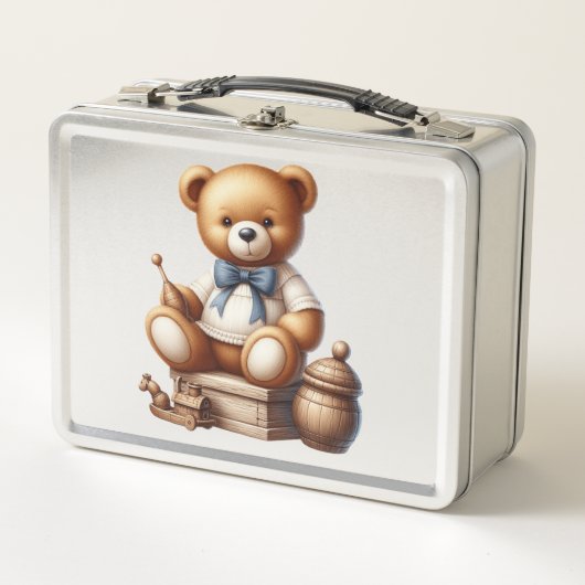 テディベア メタルランチボックス (正面)