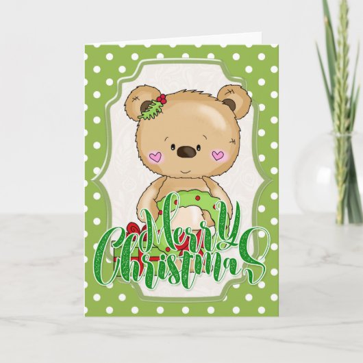 テディベア メリークリスマス カード (正面)