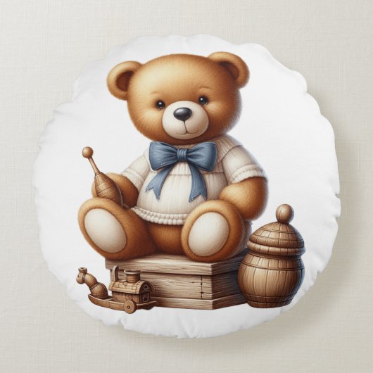 テディベア ラウンドクッション (正面)