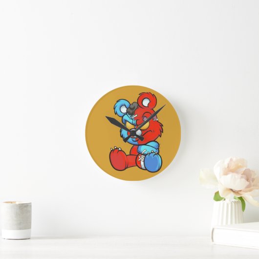 テディベア ラウンド壁時計 (ホーム)