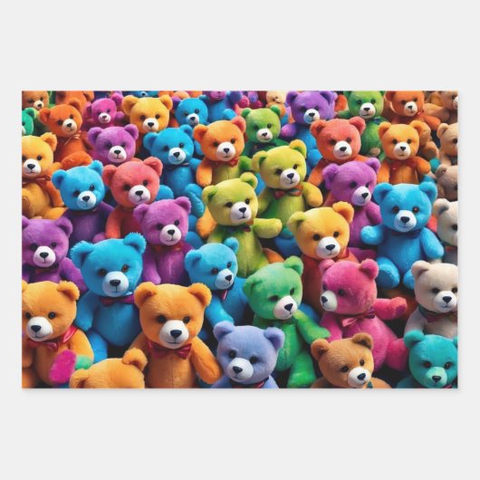 テディベア ラッピングペーパーシート (正面)