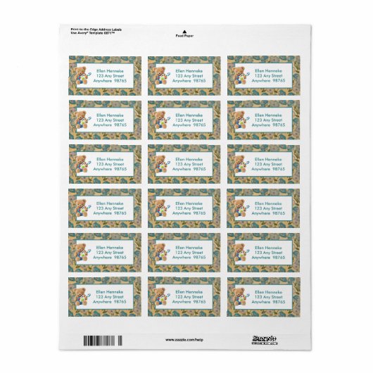 テディベア ラベル (フルシート)