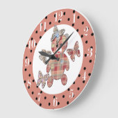 テディベア ラージ壁時計 (傾斜)