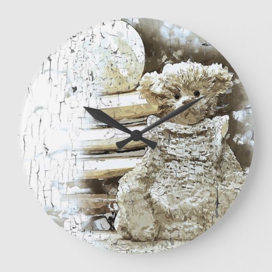 テディベア ラージ壁時計 (正面)