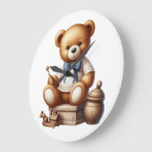 テディベア ラージ壁時計 (傾斜)