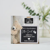 テディベア レターボード 出産発表 招待状 (スタンド正面)