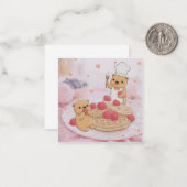 テディベア＆ワッフル ノートカード (正面/裏面インサイチュ)