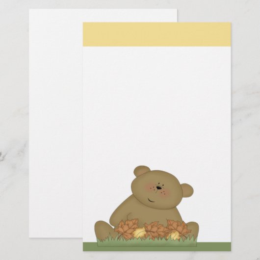 テディベア 便箋 (正面/裏面)