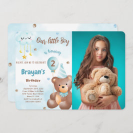 テディベア　写真　招待 招待状