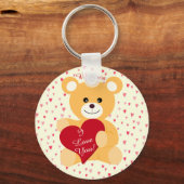 テディベア「愛してる!」 バレンタインデーキーホルダー キーホルダー (正面)
