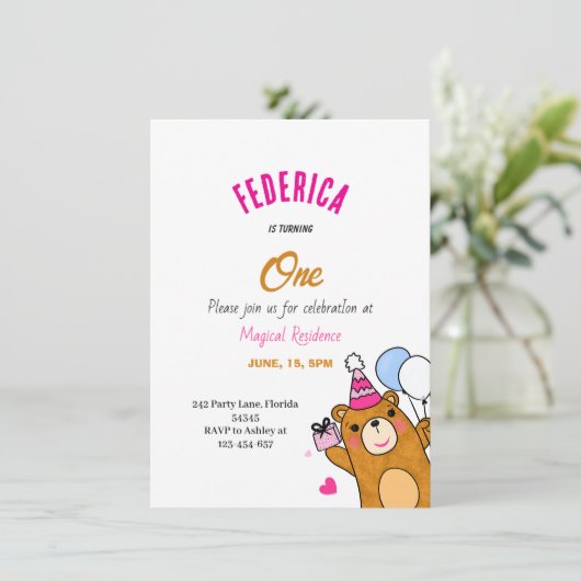 テディベア 招待状 (スタンド正面)