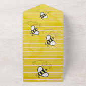 テディベア(昆虫)マルハナバチハニーベビーシャワー オールインワン招待状 (外側)