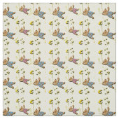 テディベア、月と星のパターン ファブリック (見本)