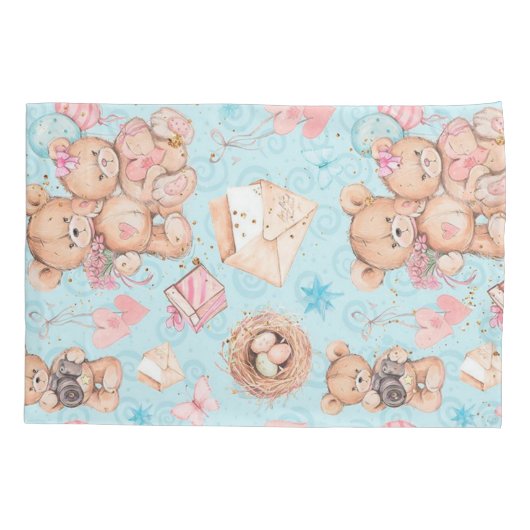 テディベア 枕カバー (裏面)