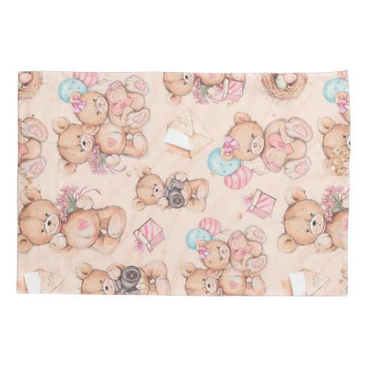 テディベア 枕カバー (裏面)