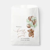 テディベア、緑のバルーン、最初の誕生日 フェイバーバッグ (正面)