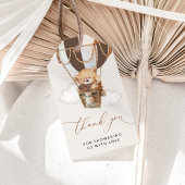 テディベア、茶色のホットエアバルーン、ベビーシャワー ギフトタグ