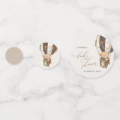 テディベア、茶色のホットエアバルーン、ベビーシャワー コンフェッティ (裏面)