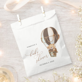 テディベア、茶色のホットエアバルーン、ベビーシャワー フェイバーバッグ