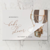 テディベア、茶色のホットエアバルーン、ベビーシャワー ペーパーパッド (折り畳み)