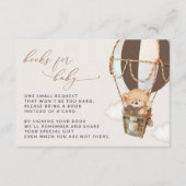 テディベア、茶色の熱気球、ベビー用の本 エンクロージャーカード (正面)