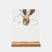 テディベア、茶色の熱気球、モモモザバー アクリルサイン (正面)