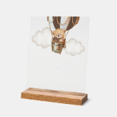 テディベア、茶色の熱気球、モモモザバー アクリルサイン (傾斜)