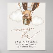 テディベア、茶色の熱気球、モモモザバー ポスター (正面)