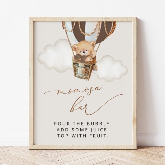 テディベア、茶色の熱気球、モモモザバー ポスター