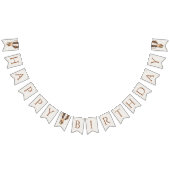 テディベア、茶色の熱気球、最初の誕生日 バンティングフラッグ (全)