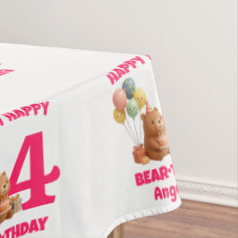 テディベア 誕生日おめでとう 4歳の誕生日 テーブルクロス