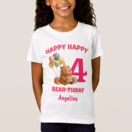 テディベア 誕生日おめでとう 4歳の誕生日 Tシャツ