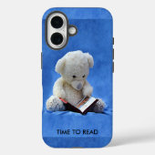 テディベア 読書の時間 青いぬいぐるみ、 Case-Mate iPhoneケース (裏面)