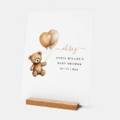 テディベア 風船 ベビーシャワー 男女兼用 アクリルサイン (傾斜)