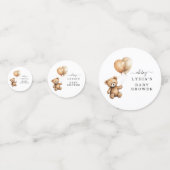 テディベア 風船 ベビーシャワー 男女兼用 コンフェッティ (正面)