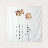 テディベア 風船 ベビーシャワー 男女兼用 タペストリー (正面(横))