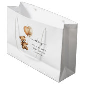 テディベア 風船 ベビーシャワー 男女兼用 ラージペーパーバッグ (正面アングル)