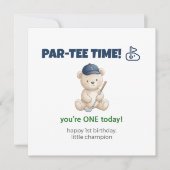 テディベア 1歳の誕生日ゴルフカード 少年向け カード (正面)