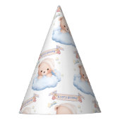 テディベア 1歳の誕生日ペーパー パーティーハット (正面)
