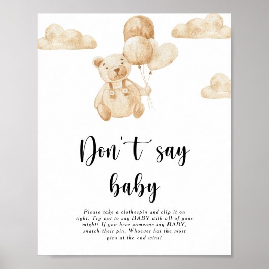 テディベア Don't say baby ポスター (正面)