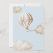 テディベアbearly待機バルーン男の赤ちゃんシャワー請求書 招待状 (裏面)