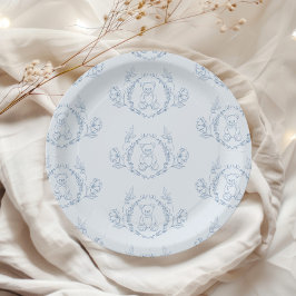 テディベアChinoiserieエレガントトイレベビーシャワー ペーパープレート