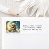 テディベアonムーングロースターズ赤ちゃんシャワー ラベル (インサイチュ)