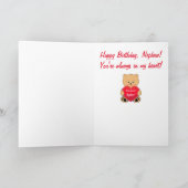 テディベアwithハート誕生日甥 カード (内部)