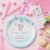 テディベビーベアウォーター色ボホブルーバルーン ペーパープレート (パーティー)