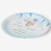 テディベビーベアウォーター色ボホブルーバルーン ペーパープレート (アングル)