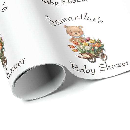 テディボーイフォーラルベビーシャワー素朴 ラッピングペーパー (ロールコーナー)