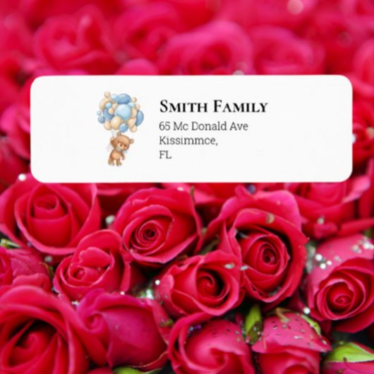 テディボーイブルーバルーン ラベル